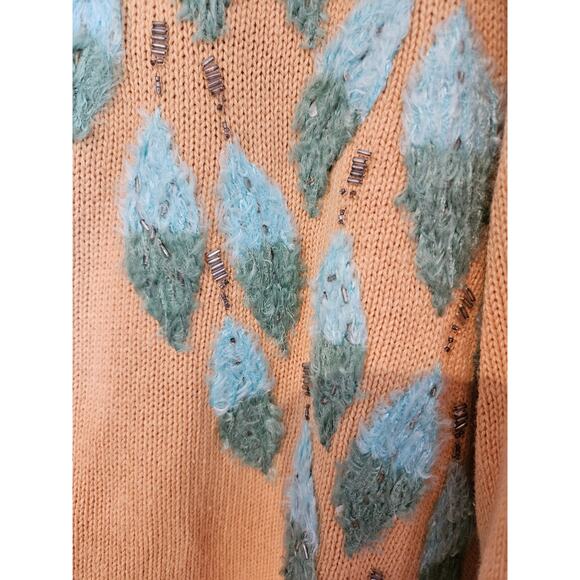 Storybook knits ramie feather button down cardigan Womens xl cottage whimsy 427 - Picture 5 of 9